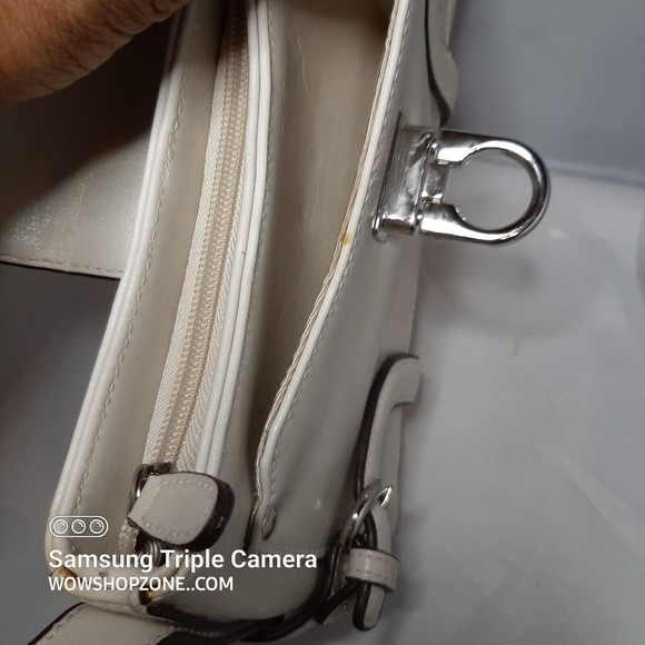 Hobo Shoulder Bag Leather Egg Shell Salvatore Apt 9 Chrome Hand Shoulder Fashion - Picture 13 of 13